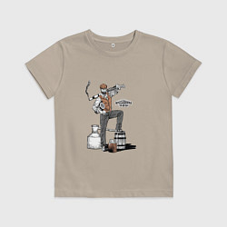 Футболка хлопковая детская Бутлегер, цвет: миндальный