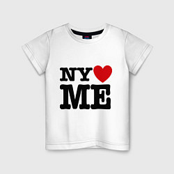 Футболка хлопковая детская Ny love me, цвет: белый