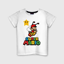 Футболка хлопковая детская Bee Super Mario, цвет: белый