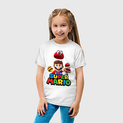 Футболка хлопковая детская Super Mario, цвет: белый — фото 2