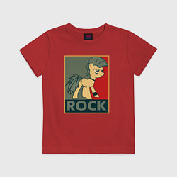 Футболка хлопковая детская Rock Pony, цвет: красный