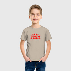 Футболка хлопковая детская FCSM Club, цвет: миндальный — фото 2