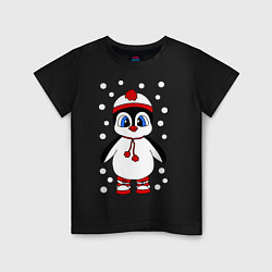 Детская футболка Пингвин в снегу