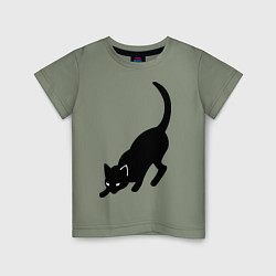 Детская футболка ЧернаяБелая кошечка