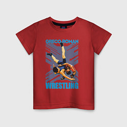 Футболка хлопковая детская Greco-roman wrestling, цвет: красный