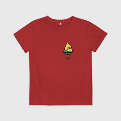 Футболка хлопковая детская Попугай в кармане, цвет: красный