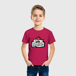 Футболка хлопковая детская Basketball: I love this game, цвет: маджента — фото 2