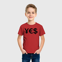 Футболка хлопковая детская YE$, цвет: красный — фото 2