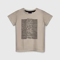 Футболка хлопковая детская Unknown Pleasures, цвет: миндальный