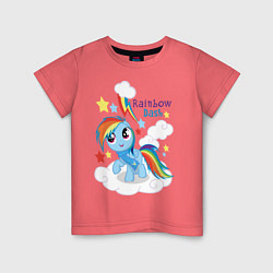 Футболка хлопковая детская Rainbow Dash, цвет: коралловый