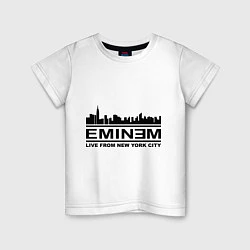 Футболка хлопковая детская Eminem: Live from NY, цвет: белый