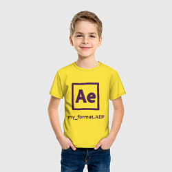 Футболка хлопковая детская Adobe After Effects, цвет: желтый — фото 2
