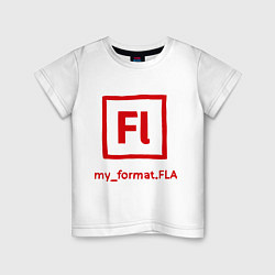 Футболка хлопковая детская Adobe Flash, цвет: белый