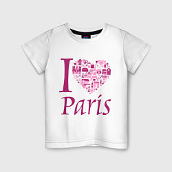 Детская футболка I love Paris