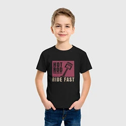 Футболка хлопковая детская Hot Rod: Ride Fast, цвет: черный — фото 2