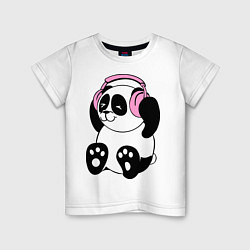 Детская футболка Panda in headphones панда в наушниках