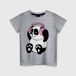 Детская футболка Panda in headphones панда в наушниках