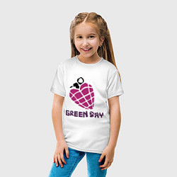 Футболка хлопковая детская Green Day is love, цвет: белый — фото 2