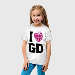 Футболка хлопковая детская I love GD, цвет: белый — фото 2