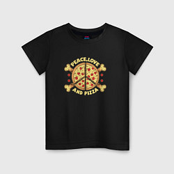 Детская футболка Мир, Любовь и Пицца
