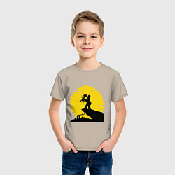 Футболка хлопковая детская Homer & Bart, цвет: миндальный — фото 2