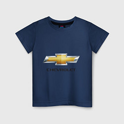 Футболка хлопковая детская Chevrolet логотип, цвет: тёмно-синий