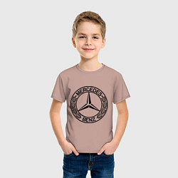 Футболка хлопковая детская Mercedes-Benz, цвет: пыльно-розовый — фото 2