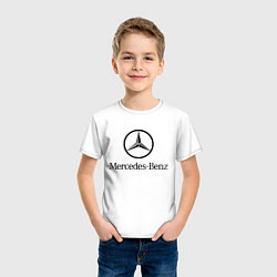 Футболка хлопковая детская Logo Mercedes-Benz, цвет: белый — фото 2