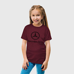 Футболка хлопковая детская Logo Mercedes-Benz, цвет: меланж-бордовый — фото 2