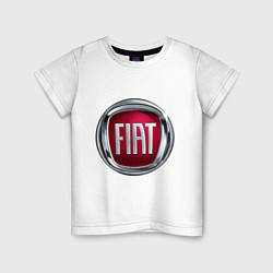 Футболка хлопковая детская FIAT logo, цвет: белый