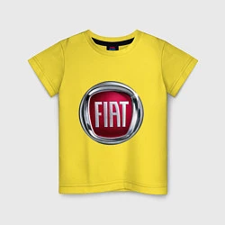 Футболка хлопковая детская FIAT logo, цвет: желтый