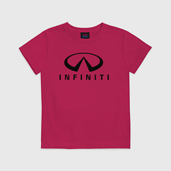 Футболка хлопковая детская Infiniti logo, цвет: маджента