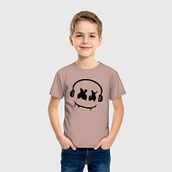 Футболка хлопковая детская Marshmello Music, цвет: пыльно-розовый — фото 2