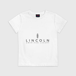 Футболка хлопковая детская Lincoln logo, цвет: белый