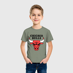 Футболка хлопковая детская Chicago Bulls, цвет: авокадо — фото 2