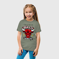 Футболка хлопковая детская Chicago Bulls est. 1966, цвет: авокадо — фото 2