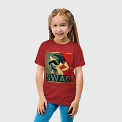 Футболка хлопковая детская SWAG Pony, цвет: красный — фото 2