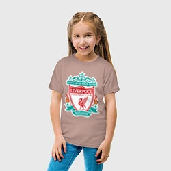 Футболка хлопковая детская Liverpool FC, цвет: пыльно-розовый — фото 2