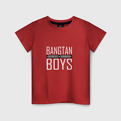Футболка хлопковая детская BANGTAN BOYS, цвет: красный