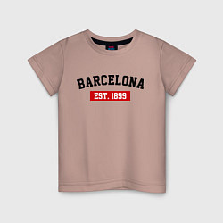 Футболка хлопковая детская FC Barcelona Est. 1899, цвет: пыльно-розовый