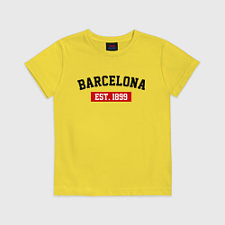 Футболка хлопковая детская FC Barcelona Est. 1899, цвет: желтый