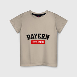 Футболка хлопковая детская FC Bayern Est. 1900, цвет: миндальный