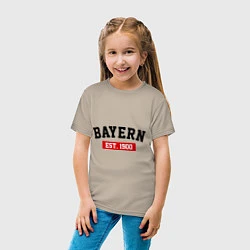 Футболка хлопковая детская FC Bayern Est. 1900, цвет: миндальный — фото 2