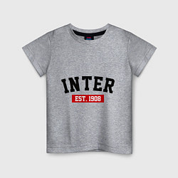 Футболка хлопковая детская FC Inter Est. 1908, цвет: меланж