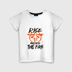 Футболка хлопковая детская Rise & Seek the Fire, цвет: белый