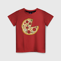Футболка хлопковая детская Пицца парная, цвет: красный
