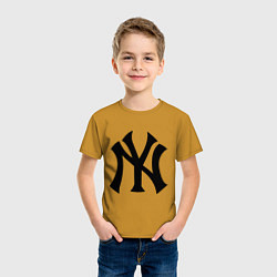 Футболка хлопковая детская New York Yankees, цвет: горчичный — фото 2