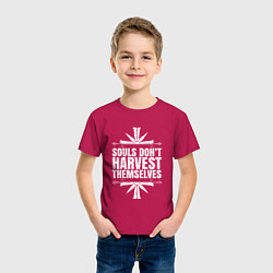 Футболка хлопковая детская Harvest Themselves, цвет: маджента — фото 2