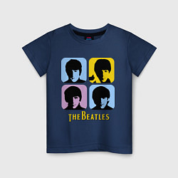 Футболка хлопковая детская The Beatles: pop-art, цвет: тёмно-синий