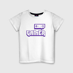 Футболка хлопковая детская Twitch Gamer, цвет: белый